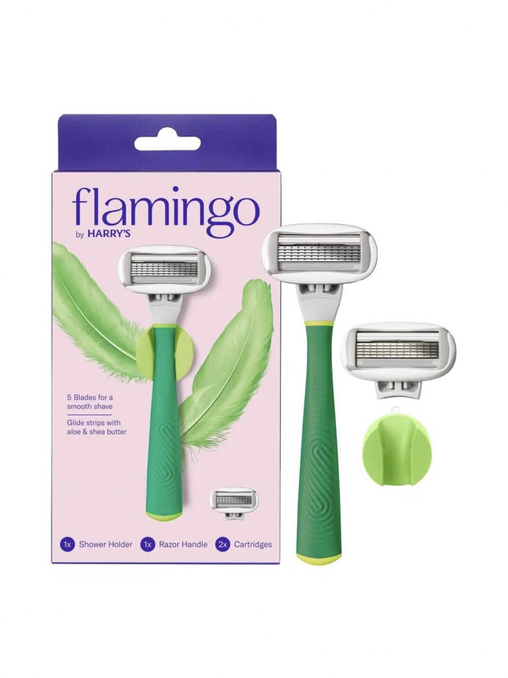 flamingo by HARRY’S Green Handle Five Blade Razor